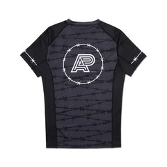 Barrier Albino And Preto Rash Guard SS & Short Set Kimono Bjj Compression MMA