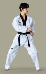 MOOTO BS 5 (Basic 5) Standard Taekwondo Uniform TKD WT Dobok [Black-Neck]