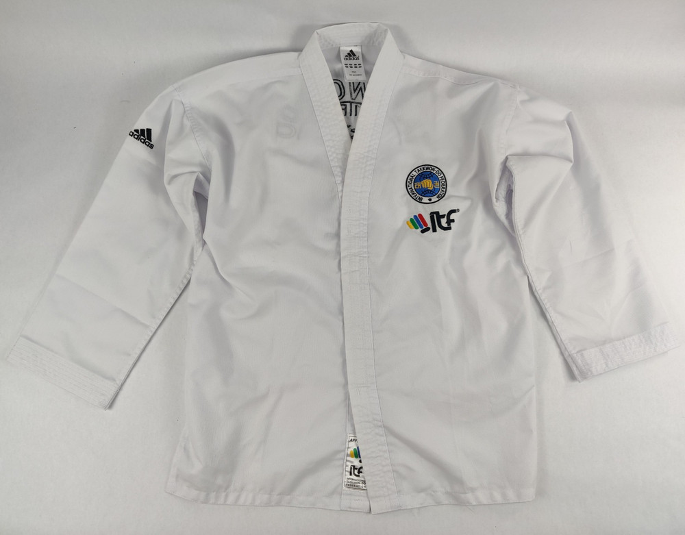 Adidas Taekwondo TKD Uniform White Collar Mens 170cm Shirt Only