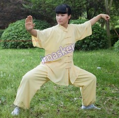 Unisex Cotton Blend Tai Chi Suit Summer martial arts Uniforms Kung Fu Clothing