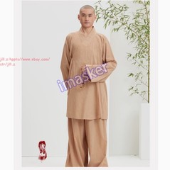 Buddhist Shaolin Monk Robe Full Set Cotton Thin Kung Fu Suit Meditation Uniforms