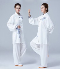Summer Tai Chi Clothes Wrinkle Free Wushu Clothing Kung Fu White Women Men