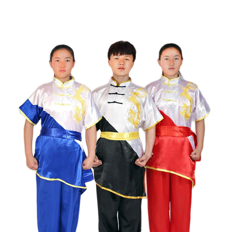Kung Fu Tai Chi Uniform Martial Arts Suit Changquan Clothes Dragon Embroidery