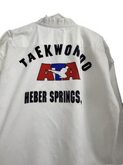 ATA Taekwondo FULL Uniform Set Size 6 White Heber Springs AR & Lot x4 Rank Belts