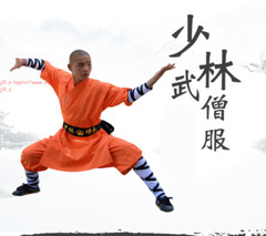 Durable Orange Shaolin Monk Uniform Kung fu Suit Tai chi Martial art Clothes Set