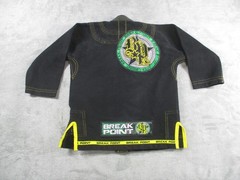 Break Point Deluxe Jiu-Jitsu Gi Set Boys Black Yellow Stitch Made In Pakistan