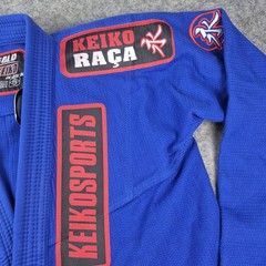 Keiko Raca Brazilian Jiu Jitsu Blue Gi Top Kimono Size 4 BJJ Gold Heavy NEW