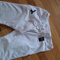 Fuji Pants Only Size AO White Martial Arts Karate Belted 'Pre Owned’