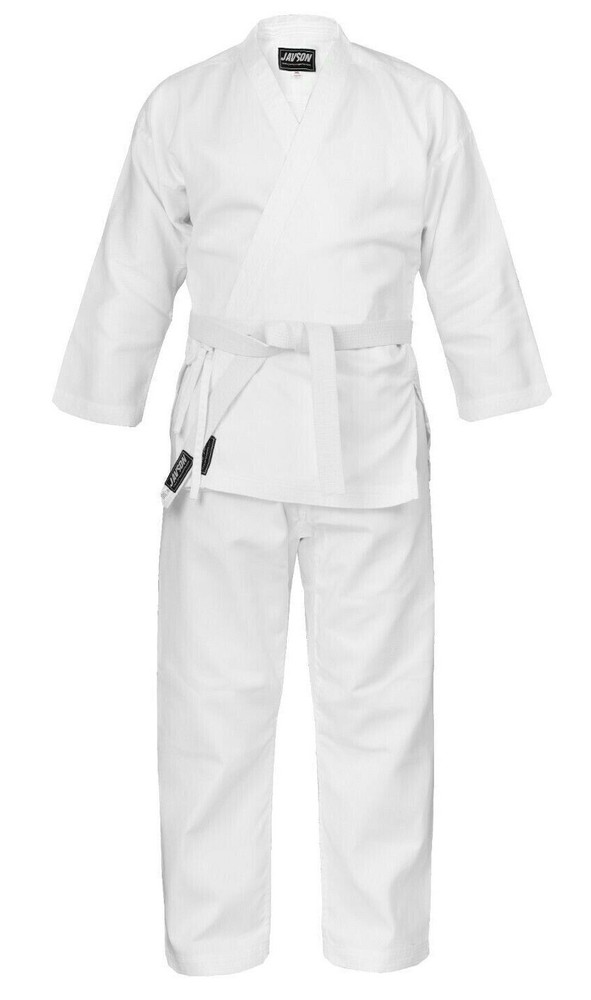 Karate Uniform Martial Arts Gi Premium Quality 8oz Poly Cotton with White Belt