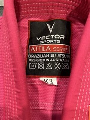Vector Sports Kids Brazilian Jiu Jitsu BJJ Gear Up, Pink Jacket New! No Belt
