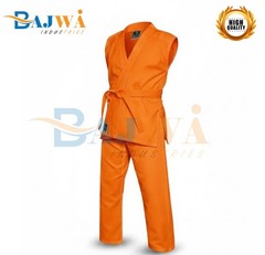 Karate Training Uniform Orange Sleeveless Martial Arts Gi Lightweight Suit
