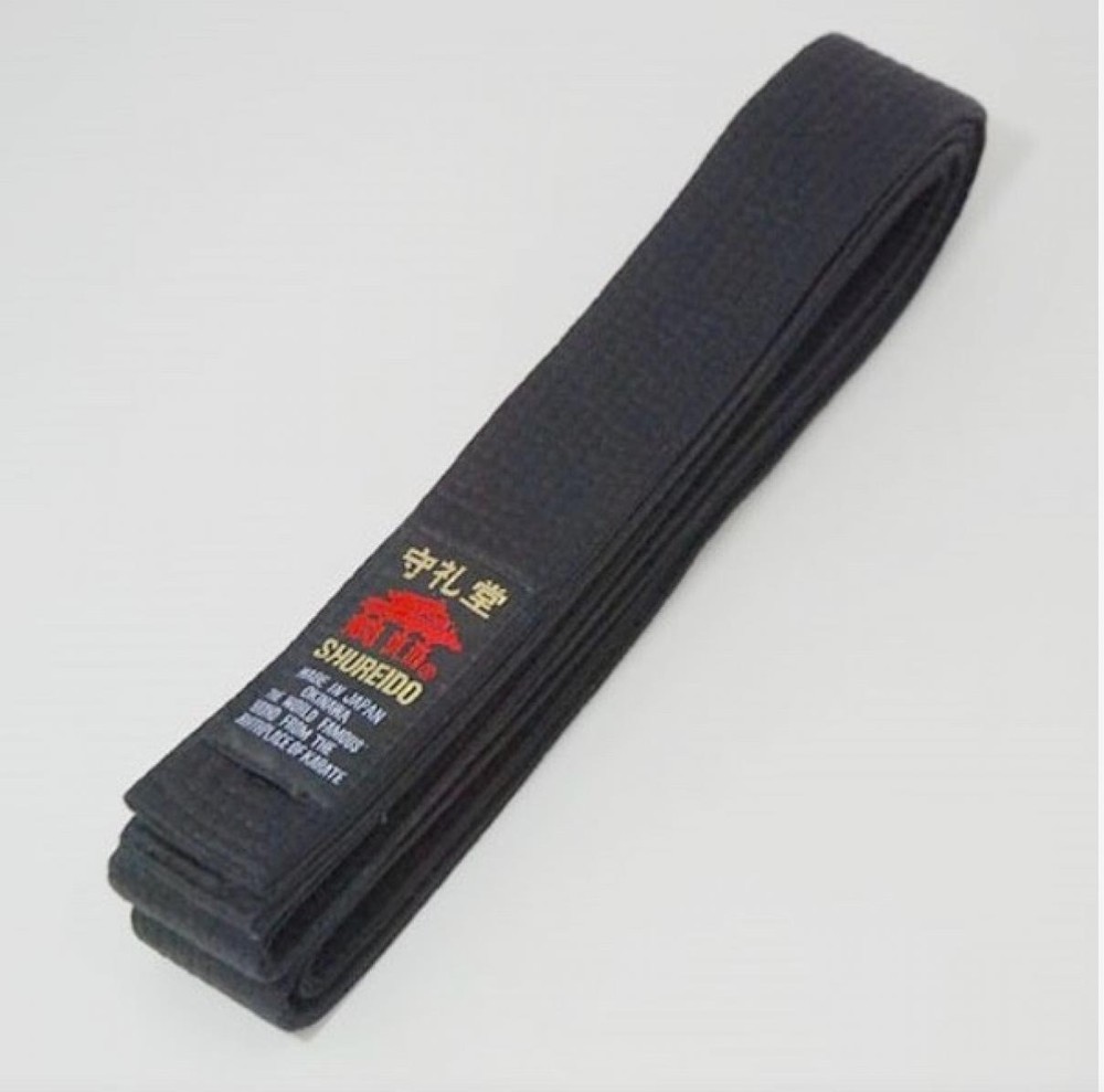 Shureido BU Karate BLACK Obi Made in Japan Okinawa Karate official brand