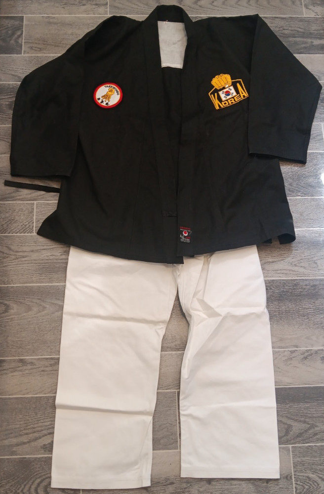 Vintage Taekwondo Korea Japan Karate Association Black Gi Patches
