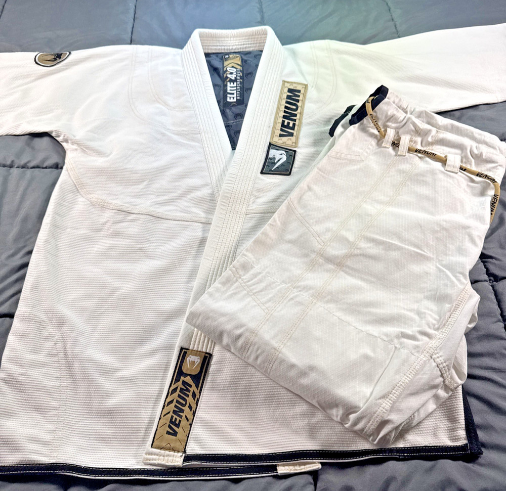 New Venum Elite 4.0 Hypercharged A4 BJJ Gi White No belt