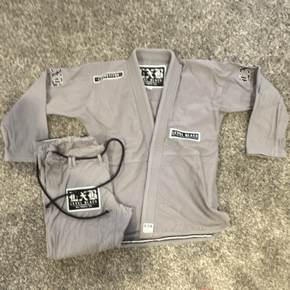 LXB Level Black LXB Jiu-Jitsu Gi Uniform Set Gray A0 Adult Unisex