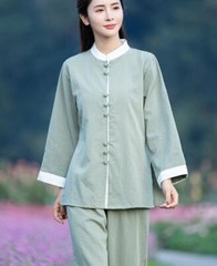 New Women Soft Cotton Linen Tai Chi Uniform Kung Fu Martial Arts Wing Chun Suit