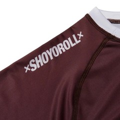 Shoyoroll Ranked Brown Short Sleeve BJJ Rash Guard Brazilian Jiu Jitsu No-Gi