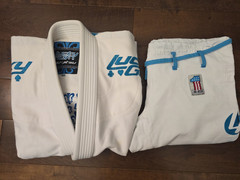 LUCKY Gi (new) – Tiffany Blue Jiu jitsu BJJ Kimono, Size A0 Fits like A1 RARE!