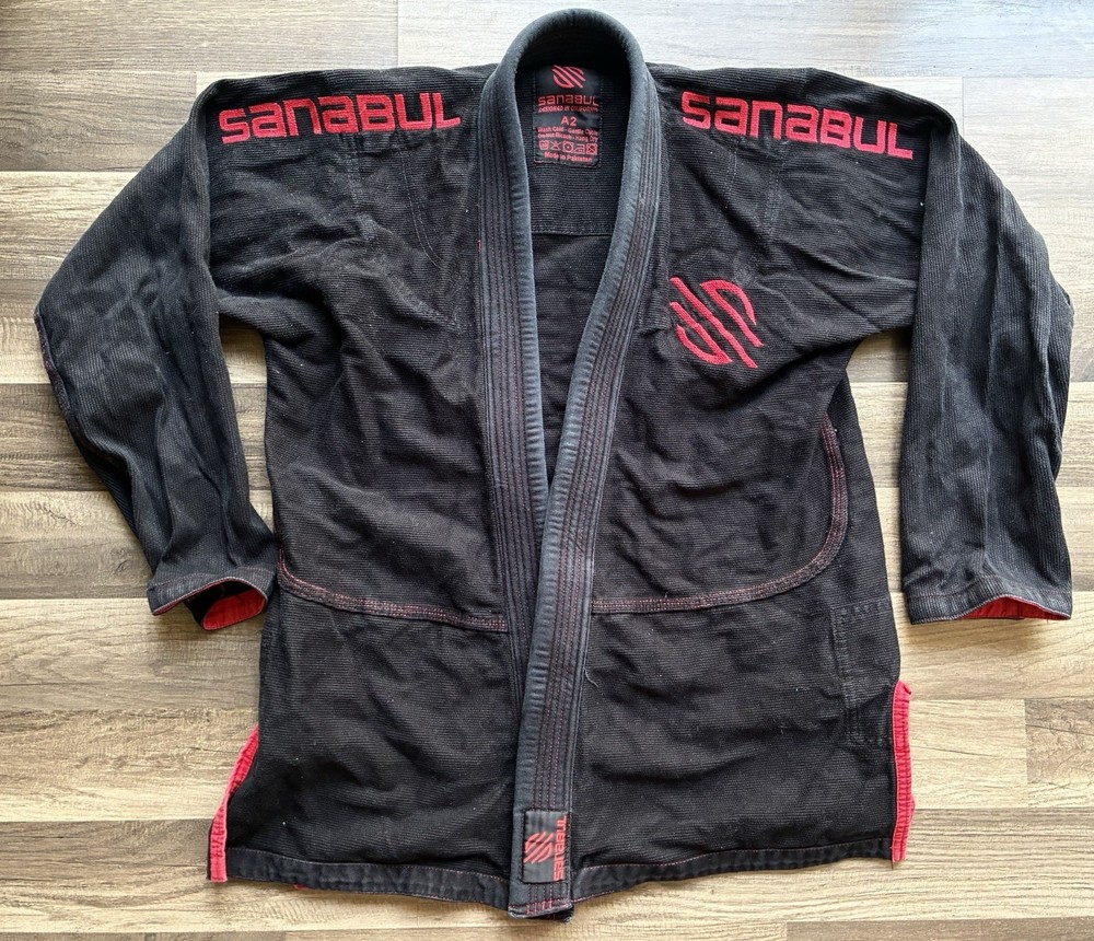 Sanabul BJJ Gi Jacket Kimono Top A2 Large Black Mens Adult Jiu Jitsu Training