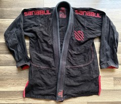 Sanabul BJJ Gi Jacket Kimono Top A2 Large Black Mens Adult Jiu Jitsu Training