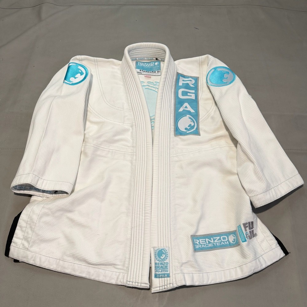 Fuji Renzo Gracie Jiu-Jitsu BJJ MMA Gi Kimono White/Blue Women WC2 Jacket Top