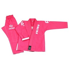 Felino Pink Kid Premium BJJ Gi Uniform Pearl Weave Brazilian Jiu Jitsu Kimono