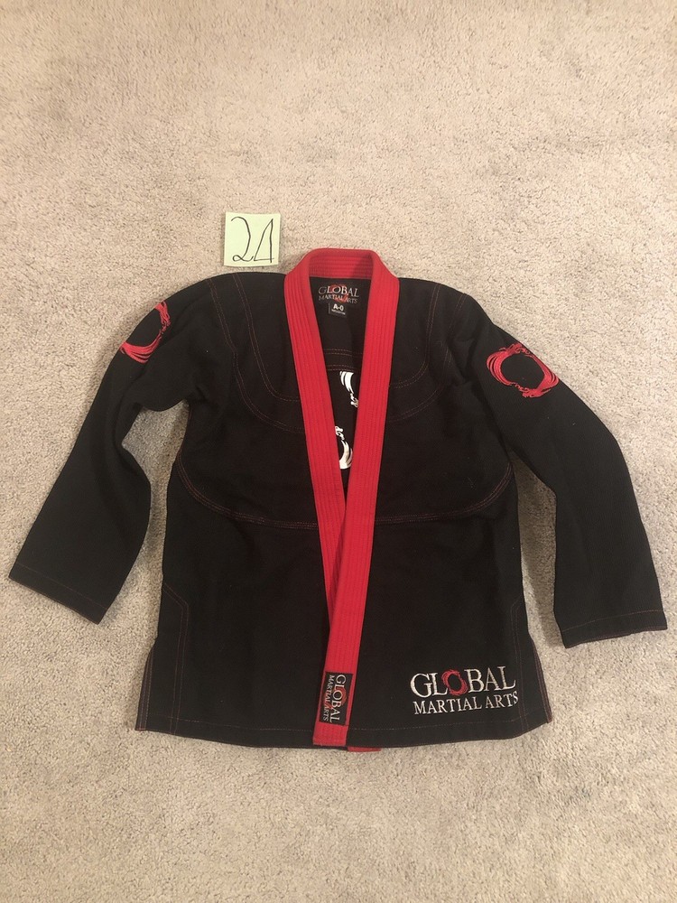Global Martial Arts Brazilian Jiu Jitsu Size A0 Black Top Only Sports