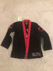 Global Martial Arts Brazilian Jiu Jitsu Size A0 Black Top Only Sports