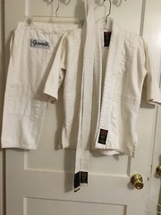 Jiu Jitsu Pro Force Gladiator 100% Cotton White Kimono Gi Size #00 child 10-12