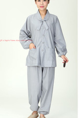 Women’s Suits Buddhist Monk Religion Clothing Sets Lay Shirt+Pants Uniforms Set
