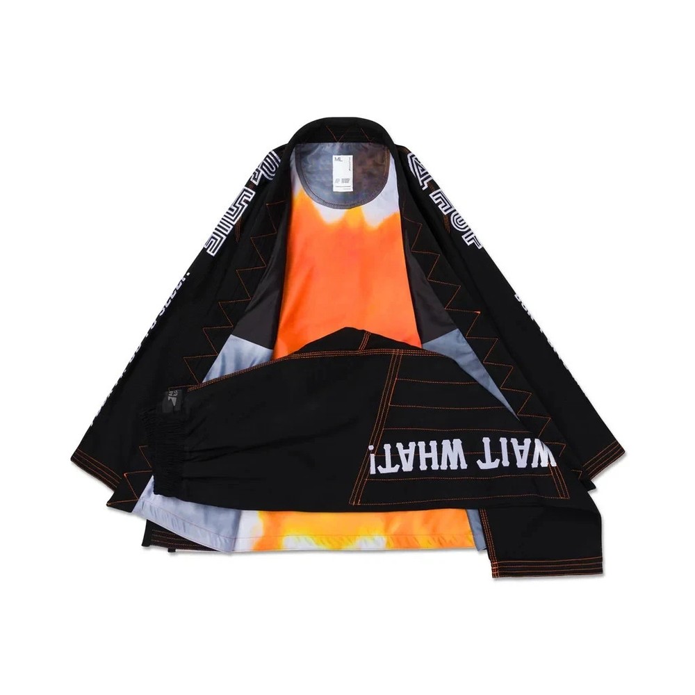 Albino Preto A&P x HUF WAIT WHAT! GI BJJ Gi Black JIU JITSU Grappling Kimono
