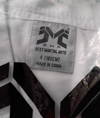 BMA Best Martial Arts V-Neck Uniform #4 180CM / White / White Belt Free Shipping