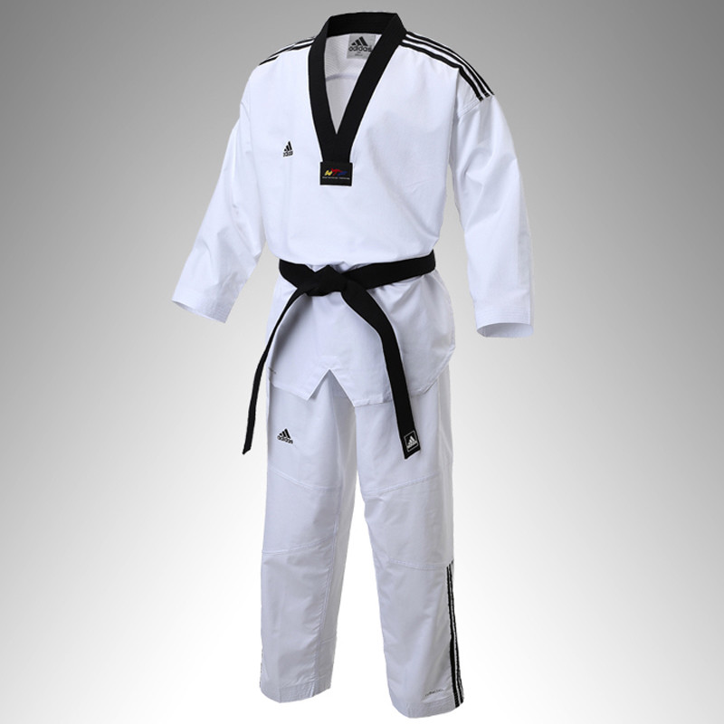 Adidas Official Taekowndo New 3 Line Fighter Uniform Dobok Gi Kukkiwon Approved