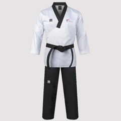Men Mooto Official Black Collar Master Uniform Dobok Gi TKD WTF KTA Approved
