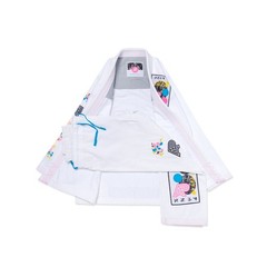 Albino and Preto Sanktuary White BJJ Gi Kimono Jiu Jitsu With Bags