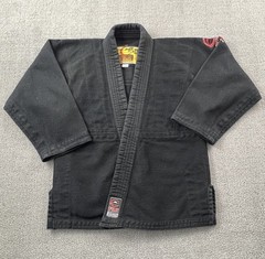 Fuji Gi Top Childrens Size C1 Black BJJ Jiujitsu Grappling Kids Youth Active