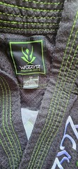 Martial Arts Gi Set Jacket & Pants Size 3 Black/Green Jui Jitsu, Karate Uniform
