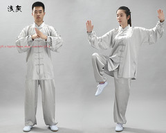 Unisex Korean Silk Tai Chi Suit Kung Fu Uniform Martial Arts Performance Clothes