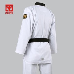 Mooto Official Taekwondo Karate Hapkido Uniform Dobok Gi Black Collar Kid Adult