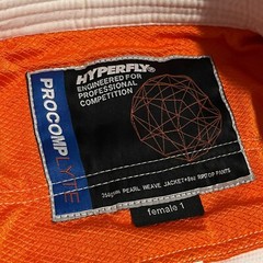 Hyperfly BJJ Gi ProComp LYTE Pearl Weave Jacket White Gi Top Women’s 1 (350GSM)