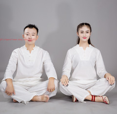 Linen Unisex Chinese Tai Chi Uniforms Kung Fu Clothing YOGA Fitness Zen Clothes