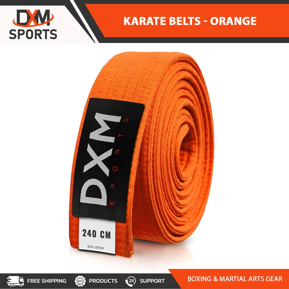 DXM SPORTS Karate Belts Solid Double Wrap Martial Arts Rank Belt Taekwondo 240cm