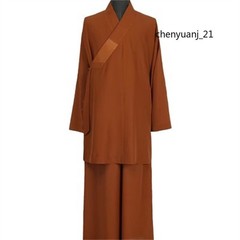 Buddhist Shaolin Monk Robe Full Set Linen Kung Fu Suit Meditation Uniforms Cloth