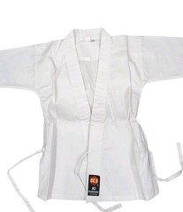 KI Martial Arts Uniform Set Karate Taekwondo Jacket Pant Belt White Sz 000 Child