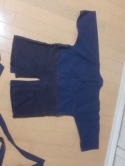 Japanese Kendo Gi Jacket Hakama Pants Set Dark Blue 100 Cotton Uniform