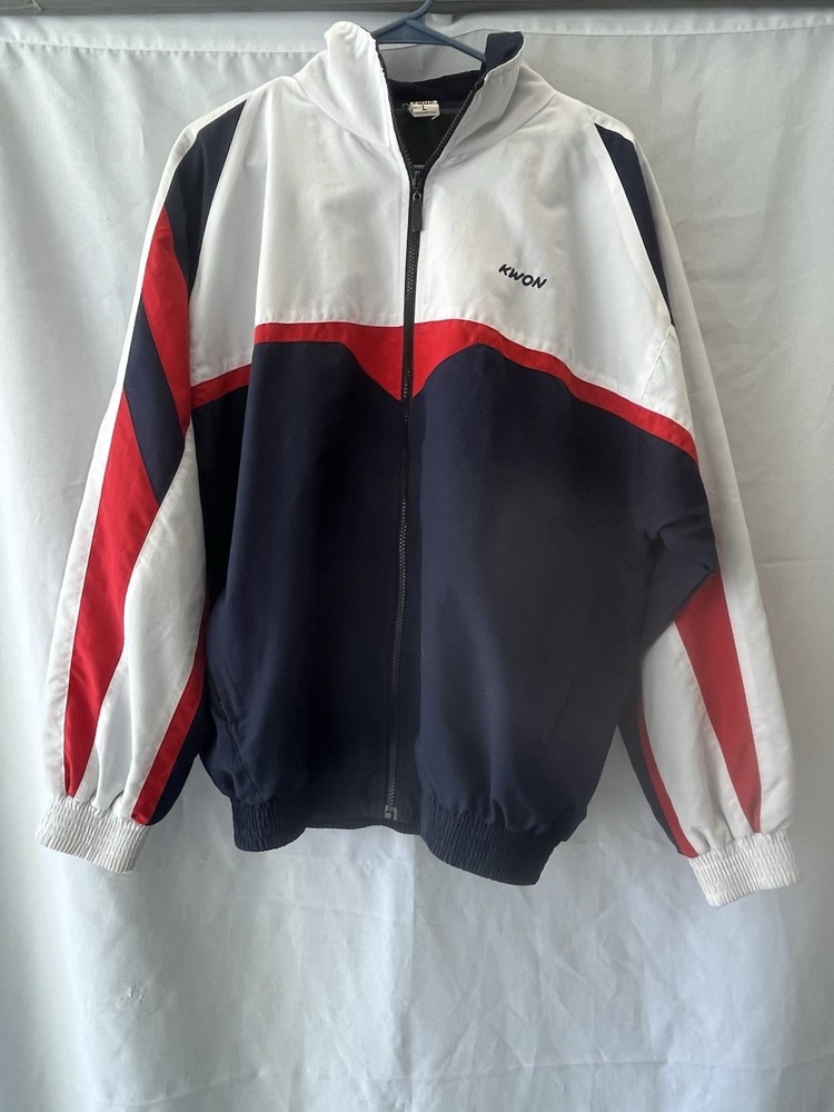 Vintage Kwon Martial Arts Tracksuit – Large – Both Pieces – Red, White, and Blue