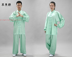 Unisex Korean Silk Tai Chi Suit Kung Fu Uniform Martial Arts Performance Clothes