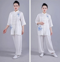 Summer Women Cotton Tai Chi Uniform Kung Fu Suit Martial Arts Wing Chun Clothes