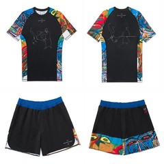 Albino And Preto X Basquiat JJ Samurai Rashguard SS & Short No Gi Bjj Brazilian