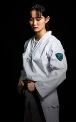 MOOTO Challenger Uniform with White V-Neck WT (World Taekwondo) TKD Dobok